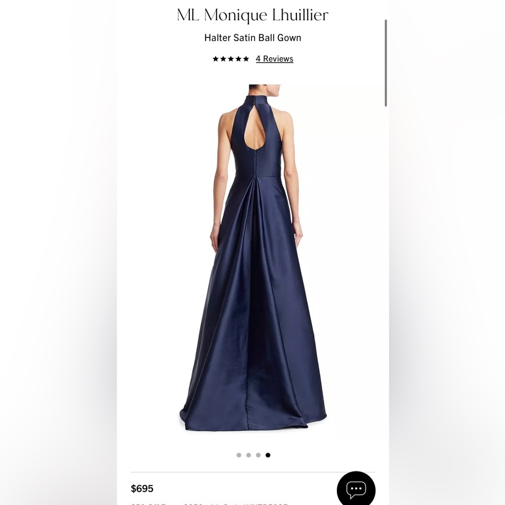ML Monique Lhuillier Halter Satin Ballgown